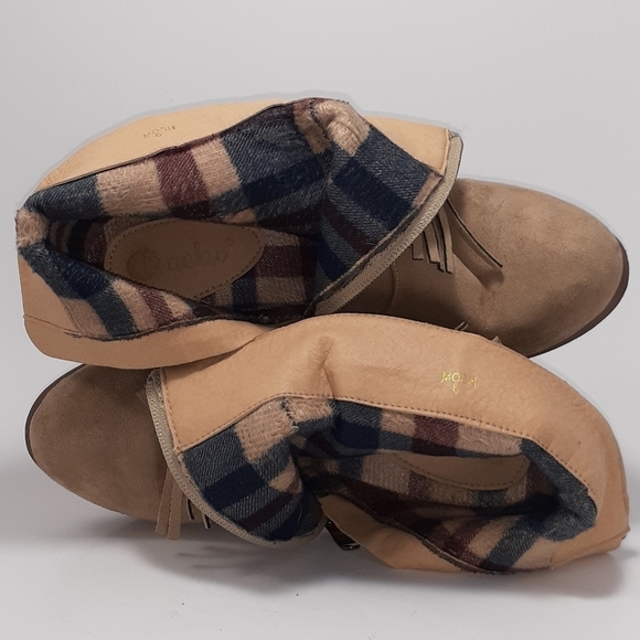 Achi Tan Ankle Booties With Fringe Size 6 - Picture 5 of 6